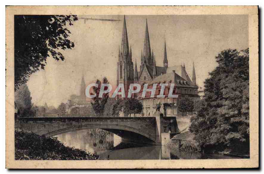 CPA Strasbourg Eglise Saint Paul et Cathedrale 