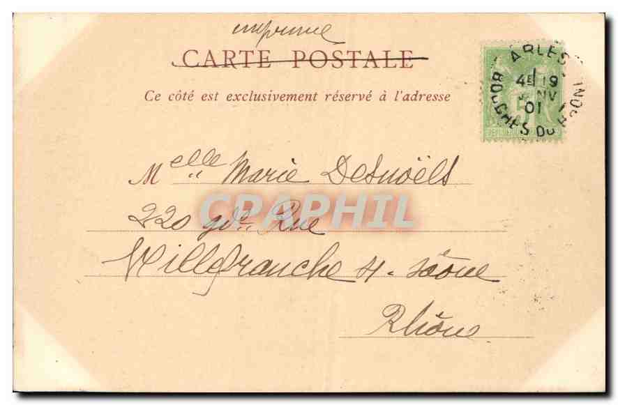 CPA Les Baux l'Eglise  — Rückseite