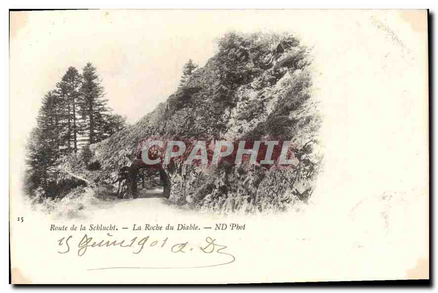 CPA Route de la Schlucht La Roche du Diable 
