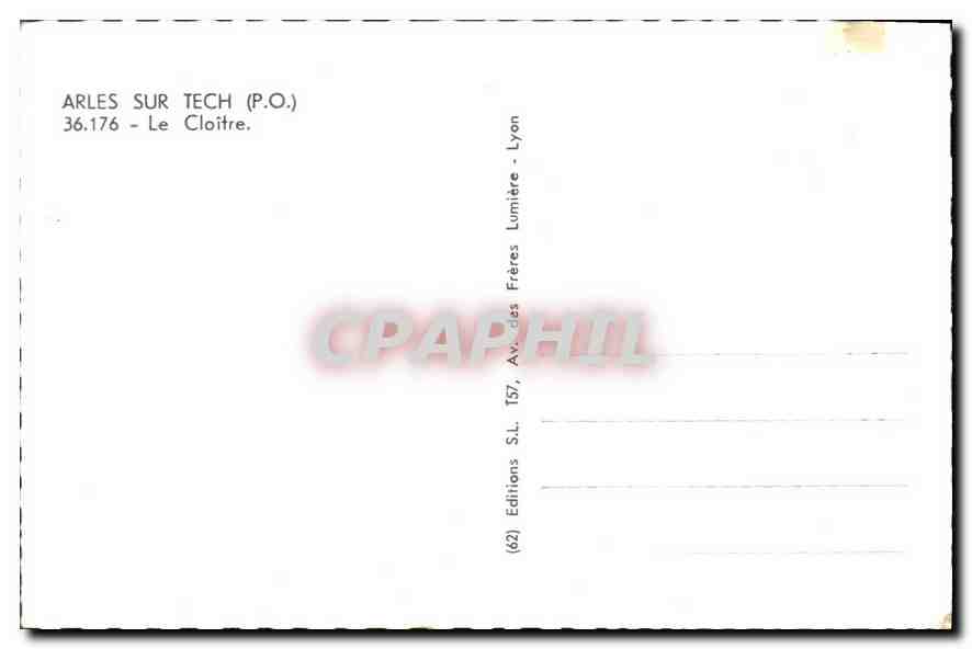 CPM Arles sur Tech P O le Cloitre  — Verso