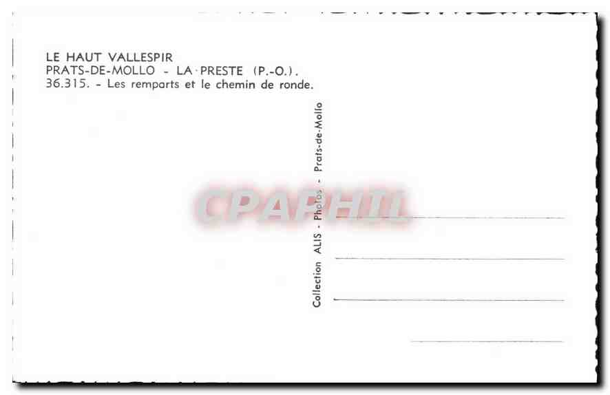 CPM Les Haut Vallespir Prats de Mollo La Preste P O Les remparts et le chemin de ronde  — Rückseite