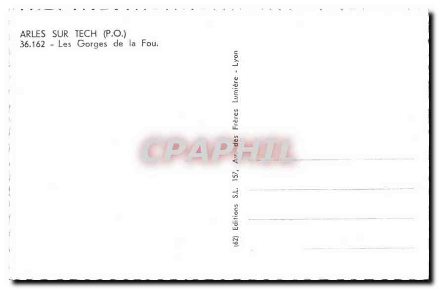 CPM Arles sur Tech P O Les Gorges de la Fou  — Rückseite