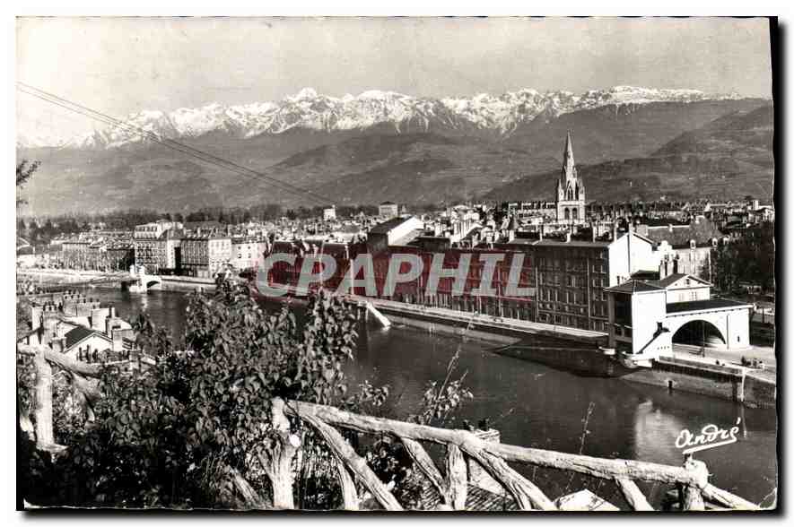 Grenoble — Vue générale et la chaîne de Belledonne — Édition d'Art Grenoble