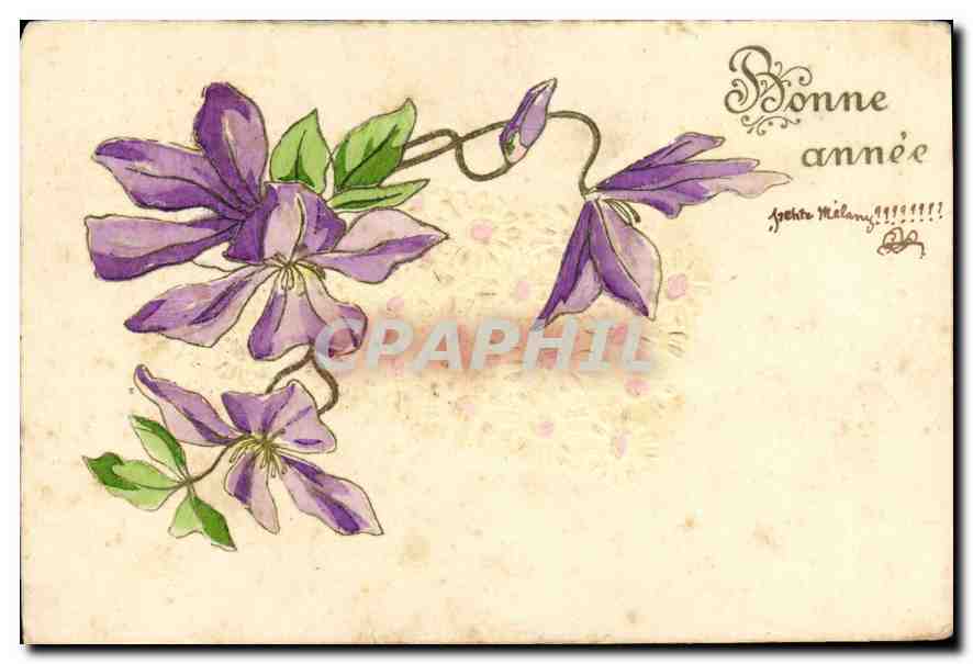 CPA Bonne Annee Fleurs