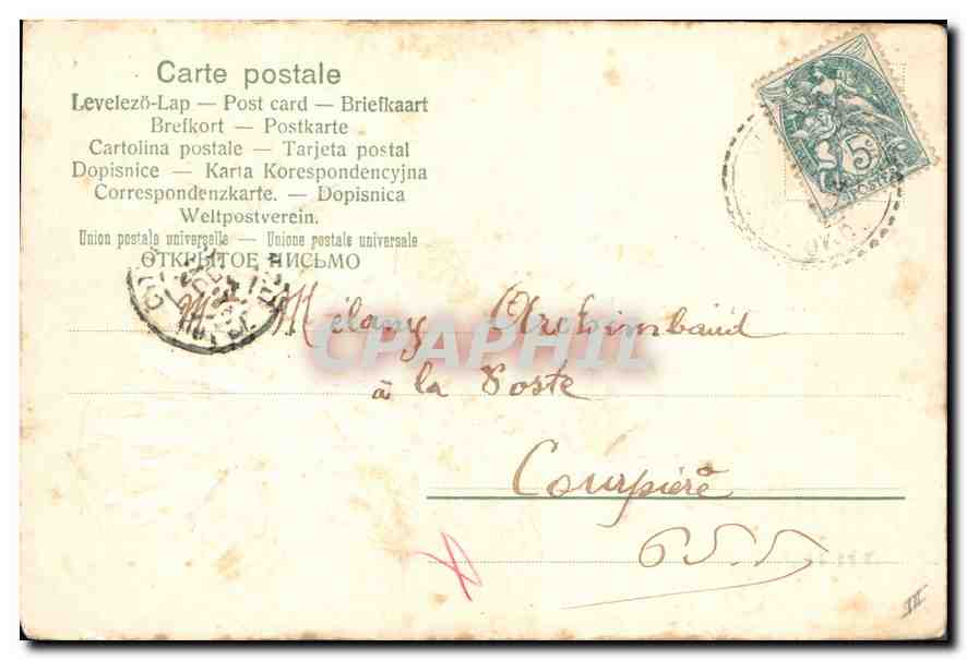 CPA Bonne Annee Fleurs — Rückseite
