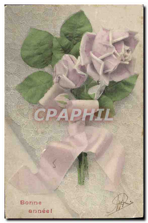 CPA Bonne Annee Fleurs