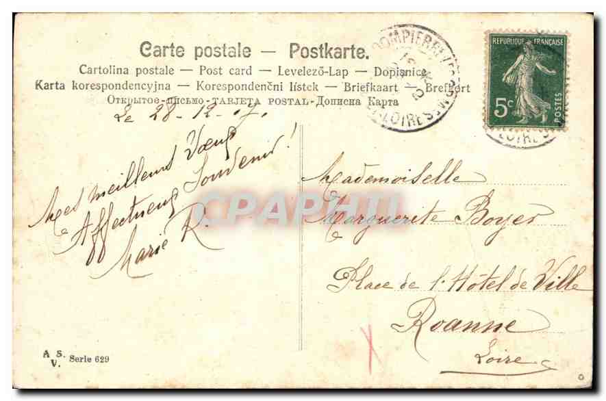 CPA Bonne Annee Fleurs — Rückseite