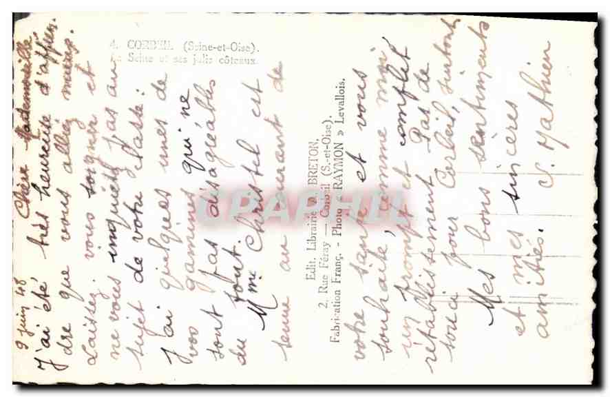 CPA Corbeil Seine et Oise Seine et ses Jolis Coteaux  — Back