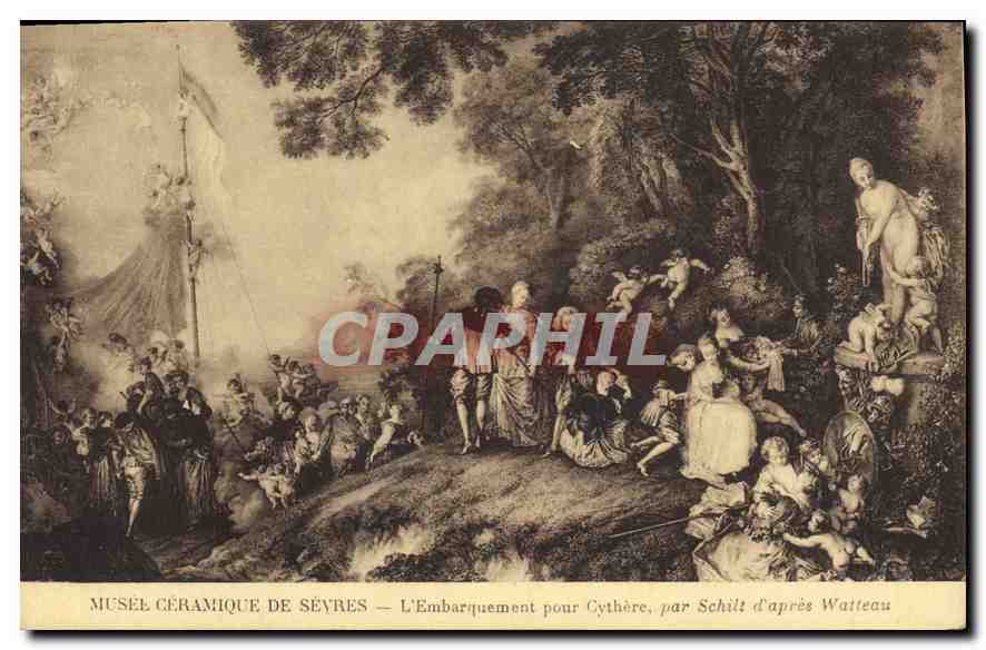 CPA Musee Ceramique de Sevres l'Embarquement pour Cythere Par Schilt d'apres Watteau 