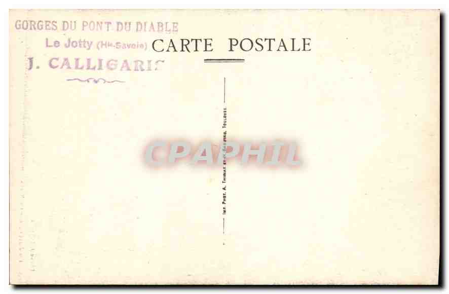 CPA Jotty par la Vernaz Hte Savoie interieur des Gorges du Diable  — Rückseite