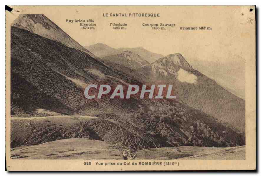 CPA Le Cantal Pittoresque vue prise du Col de Rombiere 