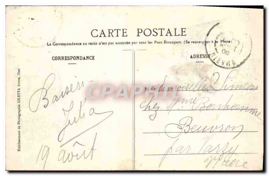 CPA Aix les Bains Chute du Sierroz  — Rückseite