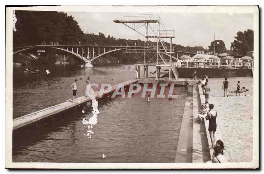 CPA Maisons Alfort Charentonneau la Nouvelle plage le plongeoir et le petit Bain 