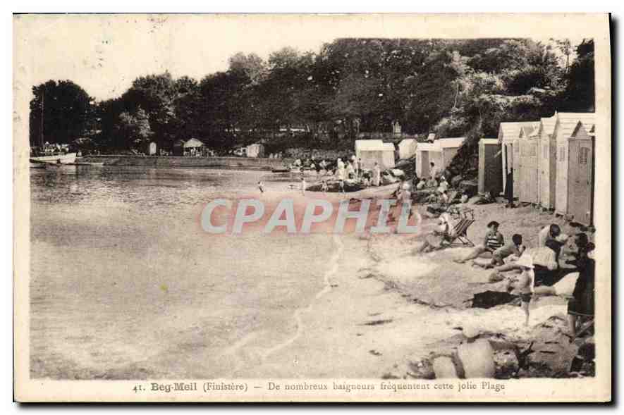 CPA Beg Meil Finistere de Nombreux Baigneurs Frequentent cette jolie plage 