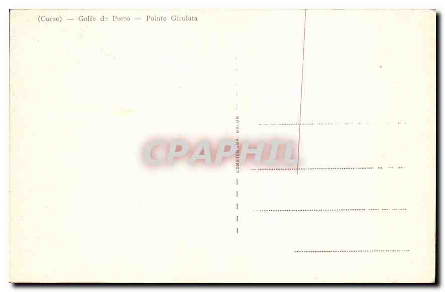 CPA Corse Golfe de Porto Pointe Girolata  — Rückseite