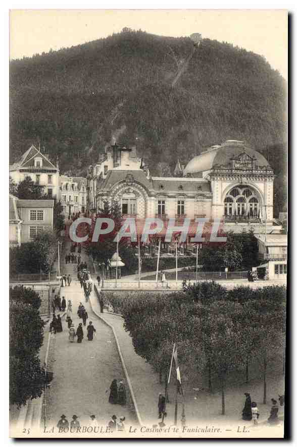 CPA La Bourboule le Casino et le Funiculaire 