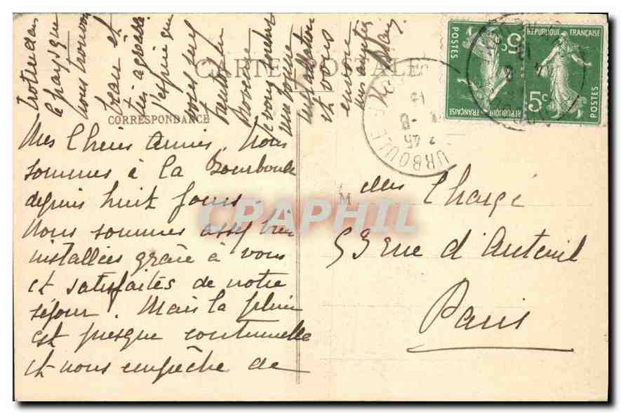 La Bourboule - Les Lacets de la Roche des Fées — Puy-de-Dôme, 1013 — Verso