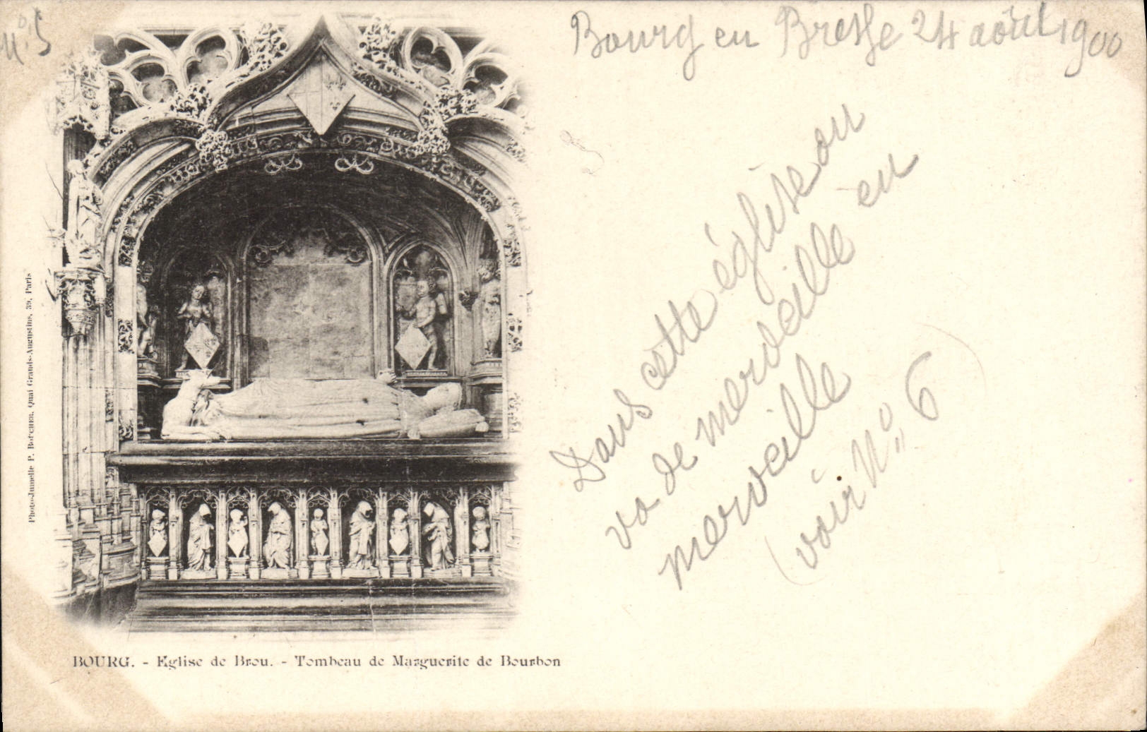 Bourg-en-Bresse — Tombeau de Marguerite de Bourbon — Photo-Journal P. Bercé, 30, Paris