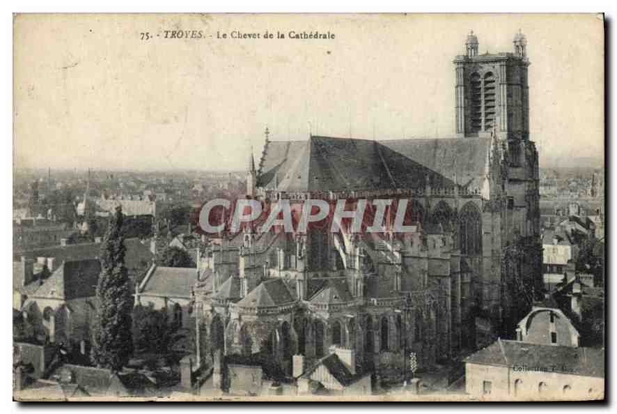 CPA Troyes le Chevet de la Cathedrale 