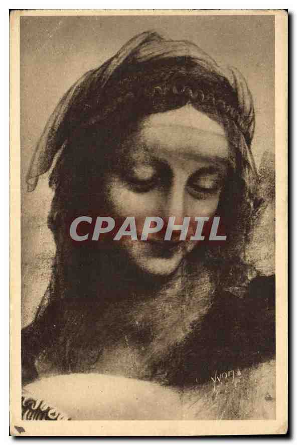 CPA Musee du Louvre Leonard de Vinci Tete de Sainte Anne 