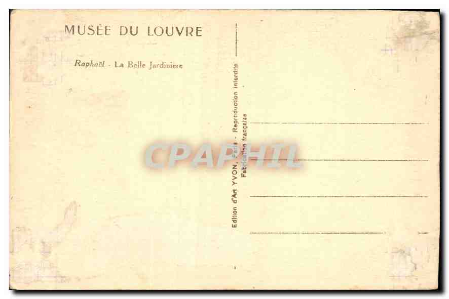 CPA Musee du Louvre la Belle Jardiniere  — Rückseite