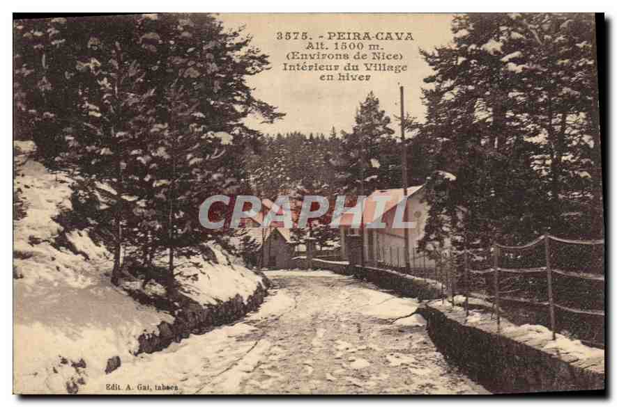 CPA Peira Cava Environs de Nice interieur du Village en hiver 
