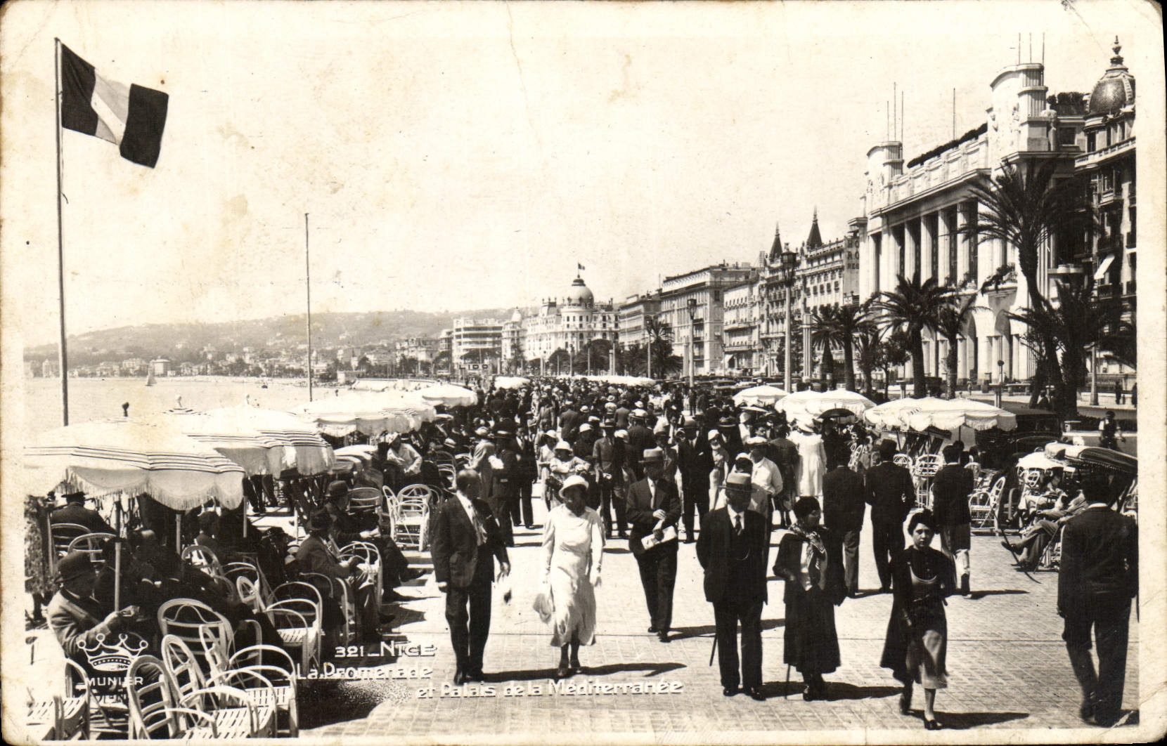 CPA Nice la Promenade et Palais de Mediterranee 