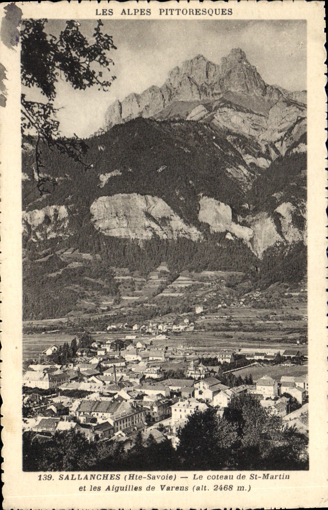Sallanches (Haute-Savoie) — Le coteau de St-Martin et les Aiguilles de Varens (alt. 2468 m.) — Sallanches, Haute-Savoie