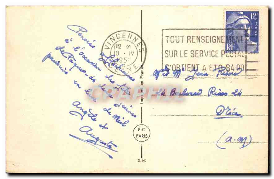 CPA Bonne Fete Fleurs — Rückseite