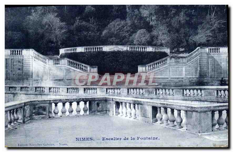Nîmes — Escalier de la Fontaine — Édition Nouvelles Galeries