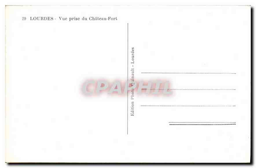 CPA Lourdes vue prise du chateau Fort  — Verso
