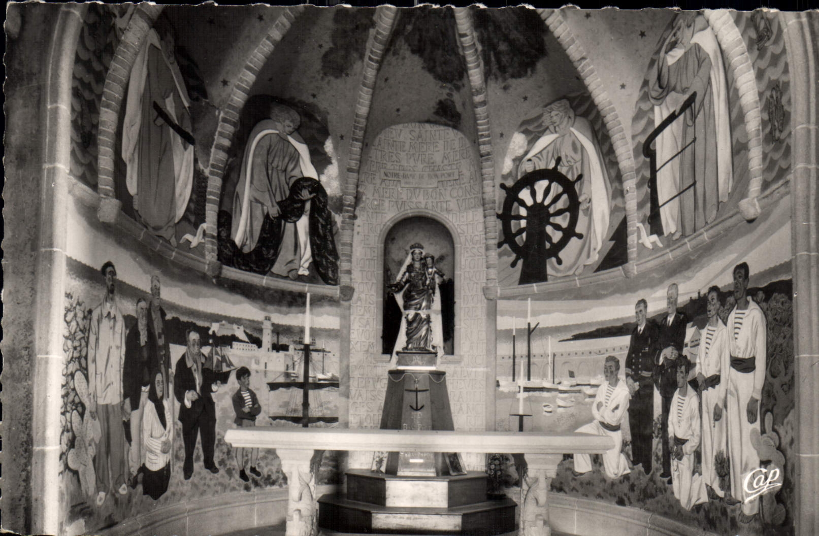 Sanctuaire de la Garoupe — Chapelle N.D. de Bon-Port — fresques de Ed. Colin — éditeur Cap