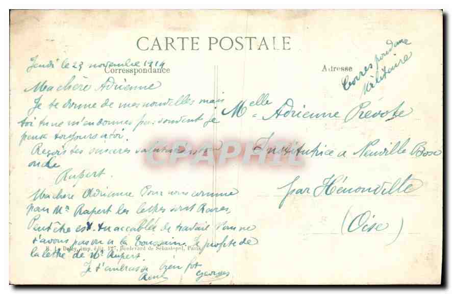 CPA Moulin des Carmes a Senlis Carmelite mill et Senlia  — Rückseite