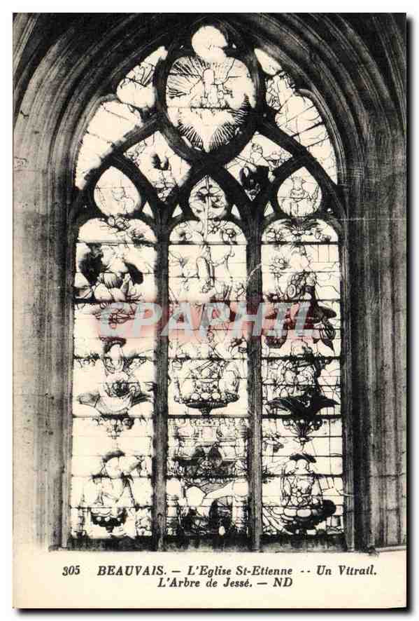 Beauvais — L'Église St-Etienne — Un Vitrail. L'Arbre de Jessé