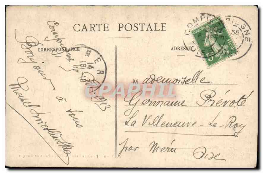 CPA Palais de Compiegne Salon de Musique  — Rückseite