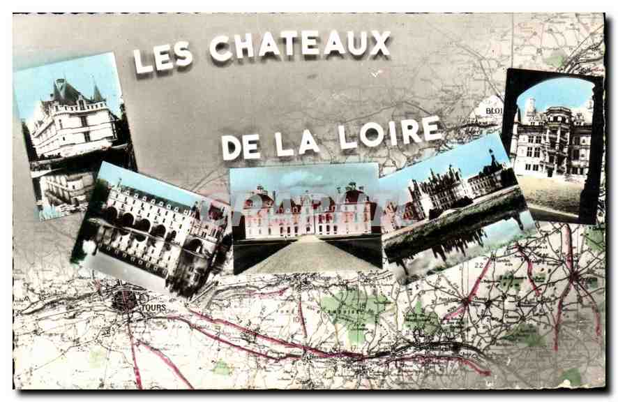 CPA Le Chateaux de Azay le Rideau Chenonceaux Cheverny Chambord et Blois 