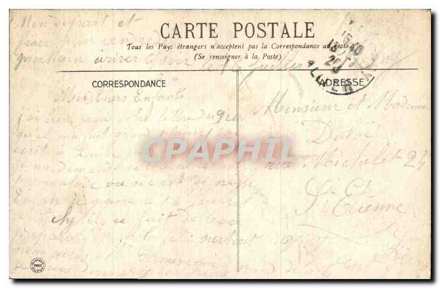 CPA Vichy La Terrasse du Casino  — Rückseite