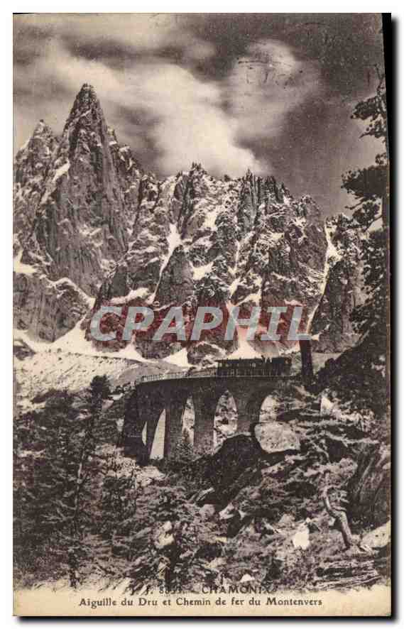 Aiguille du Dru und Montenvers-Bahn — Chamonix — Jullien frères, Genève, n° 8833