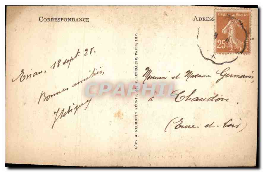 Évian-les-Bains — Vue prise du Lac — Lévy & Neurdein, Paris — Verso