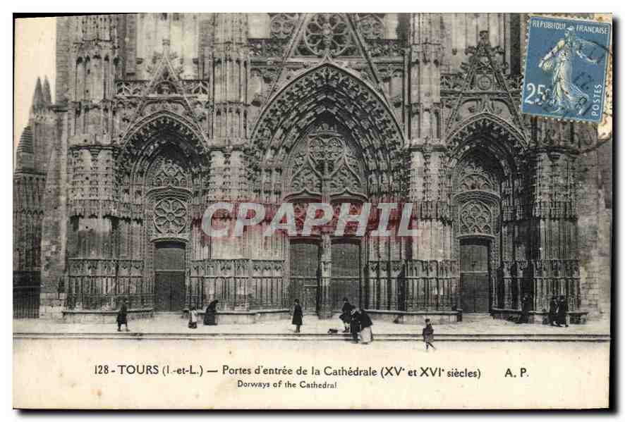 CPA Tours L et L Ports d'entree de la Cathedrale 