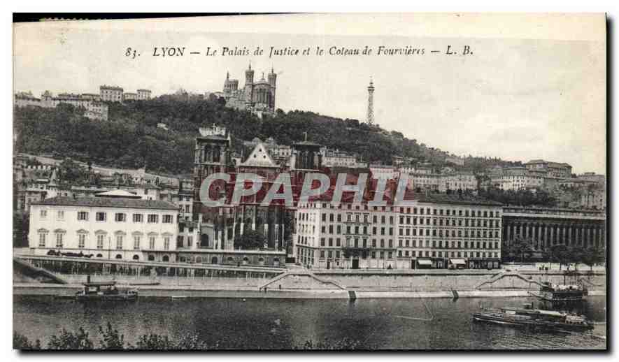 CPA Lyon Le Palais de Justice et le Coleau de Fourvieres 