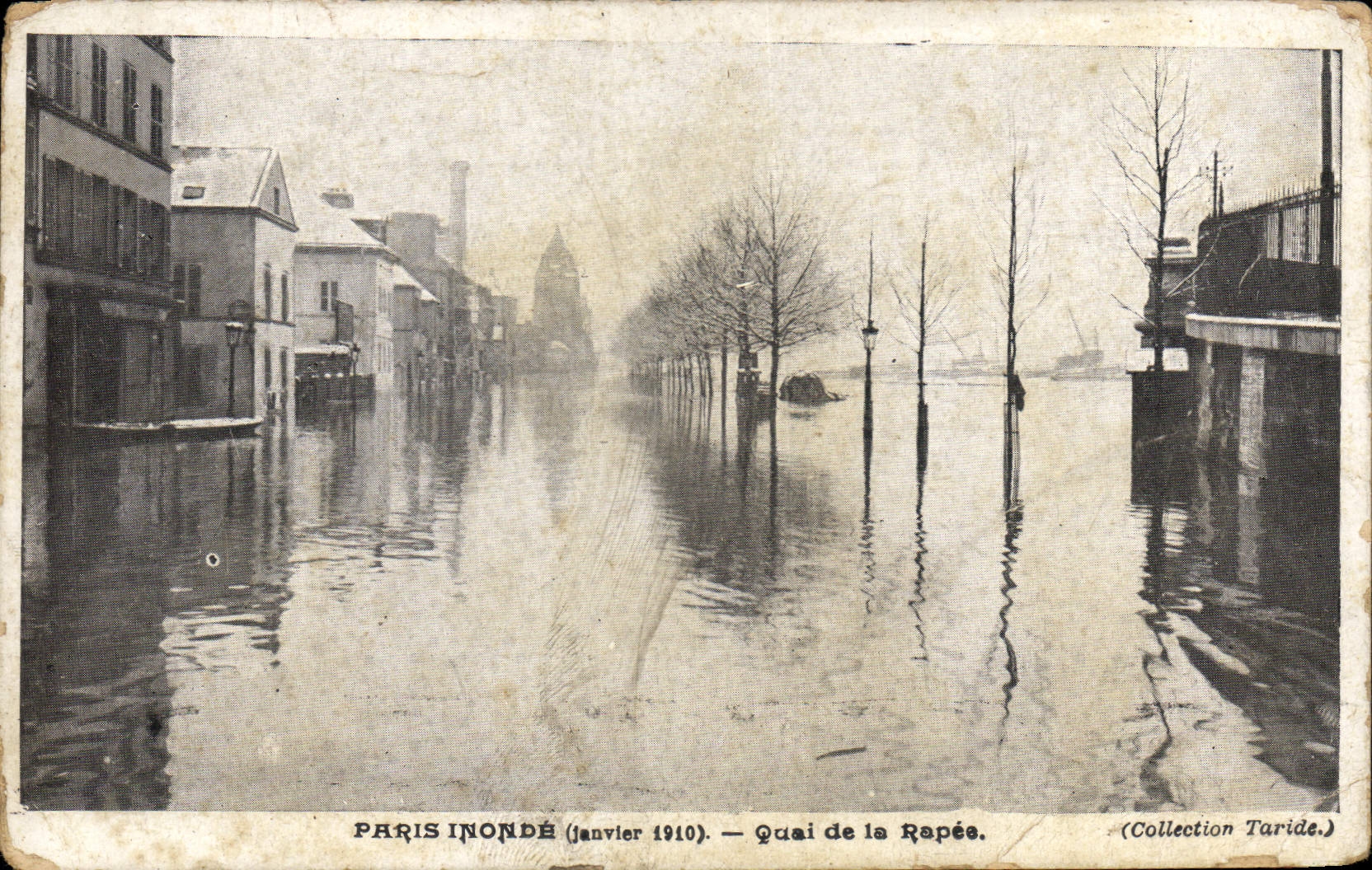 Paris inondé — janvier 1910 — Quai de la Rapée — Collection Taride