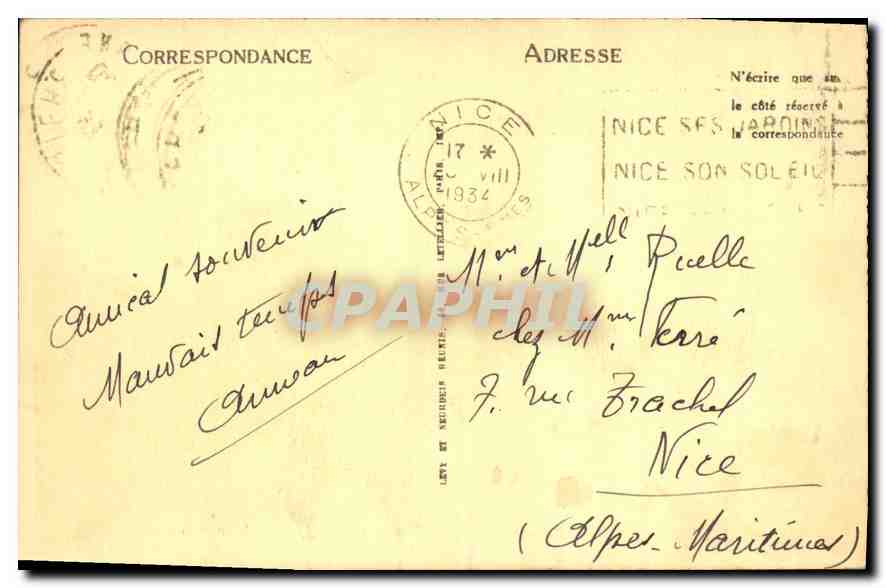 CPA La Pointe du Raz La Baic des Trepasses Le Rochier  — Rückseite
