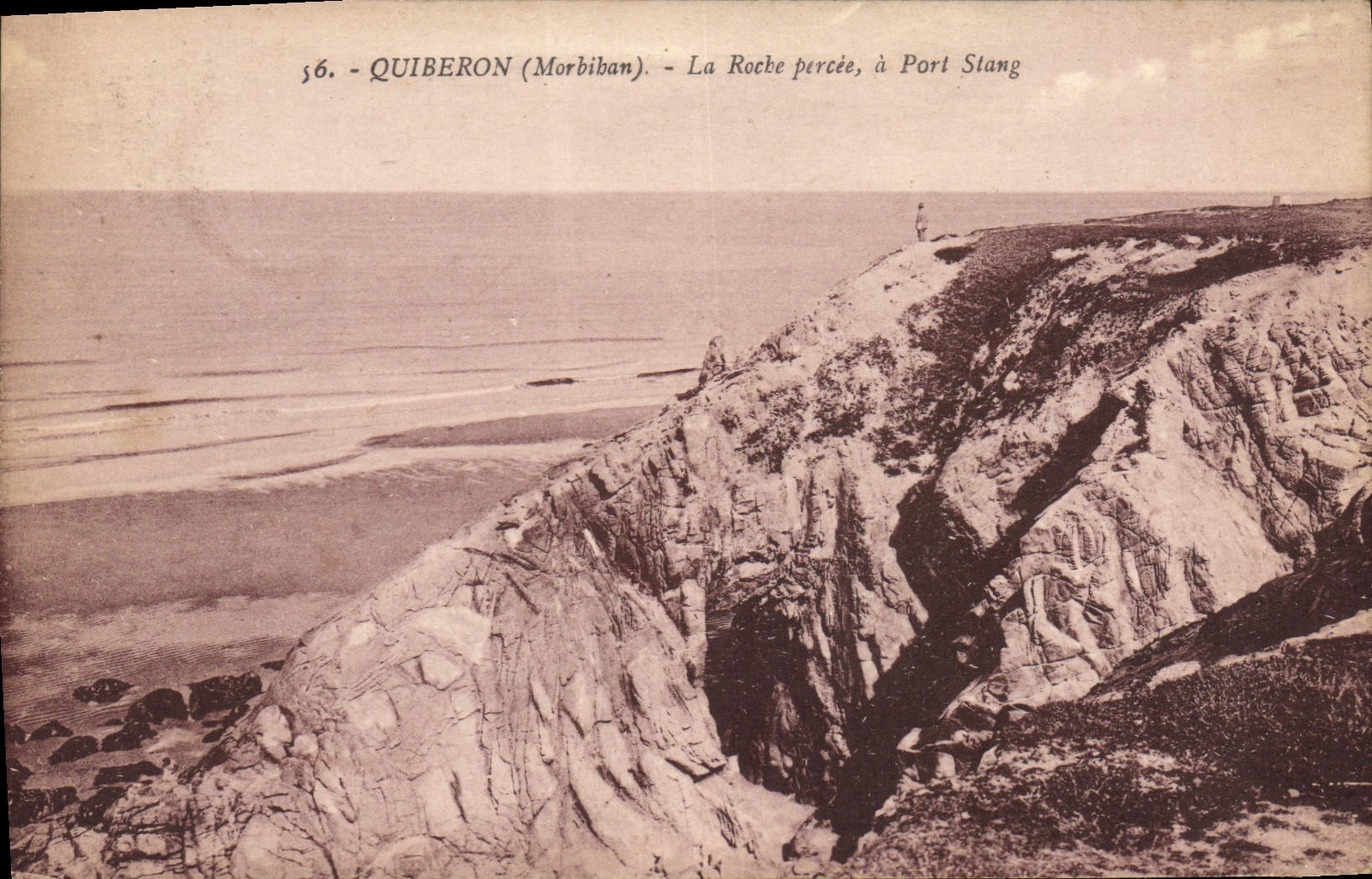 CPA Quiberon Morbiban La Roche perche a Port Stang 