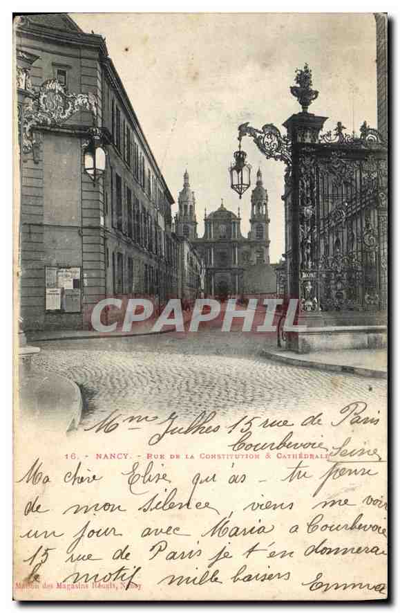 CPA Nancy Eue de la Constrivution et Cathedrale 