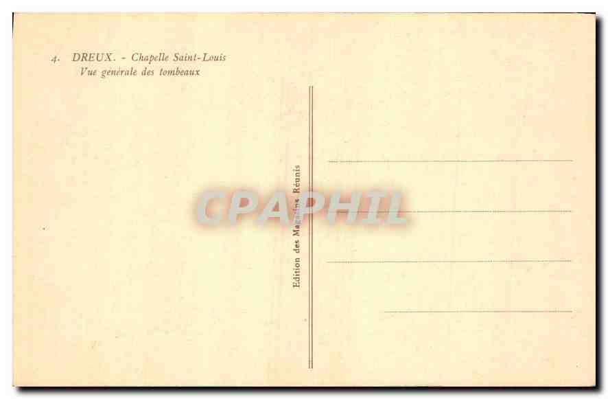 Dreux - Kapelle Saint-Louis — Allgemeiner Blick auf die Grabmale — Ausgabe der Magasins Réunis — Rückseite