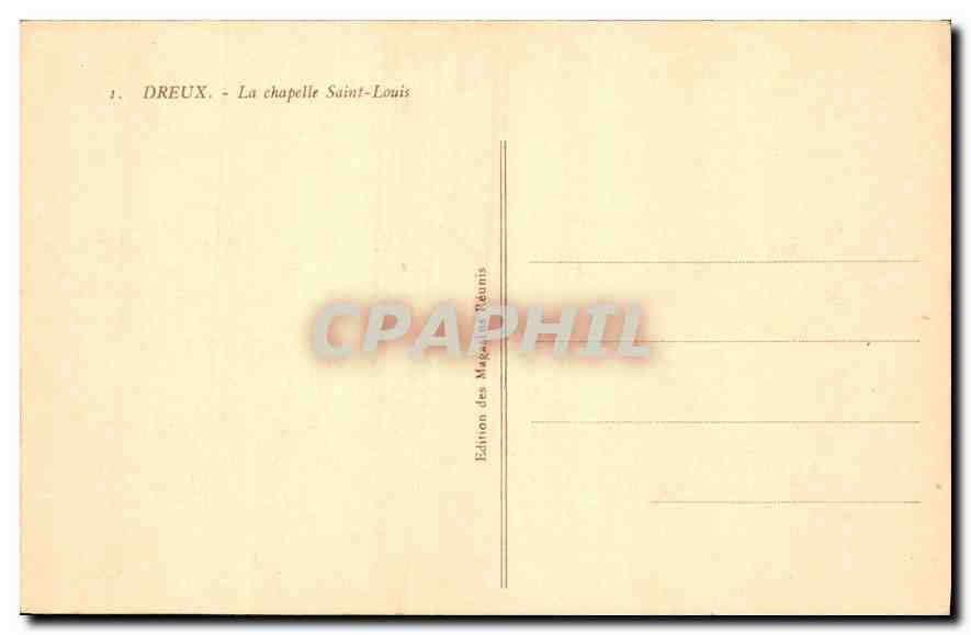 Dreux — La chapelle Saint-Louis — Édition des Magénes Réunis — Verso