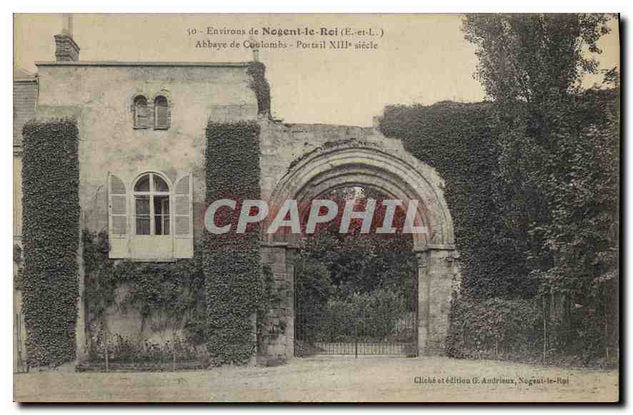 CPA Environs de Nogent le Roi Abbaye de Coulombs Portail 