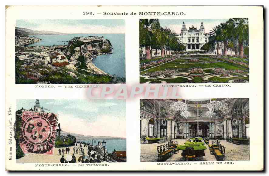 CPA Souvenir de Monte Carlo 