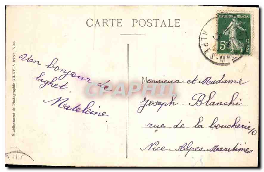 CPA N d de Laghet Grotte et Statue de Sainte Madeleine  — Rückseite